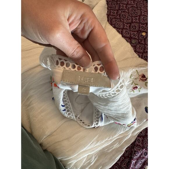 Fairy J Gee Embroidered Crochet Dress Women White Boho Peasant Cottage 1X Plus - Picture 5 of 8